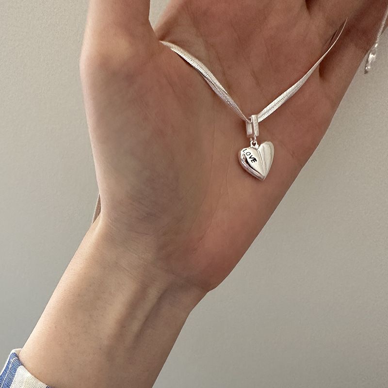 Sweet Heart Shape Sterling Silver Pendant Necklace In Bulk