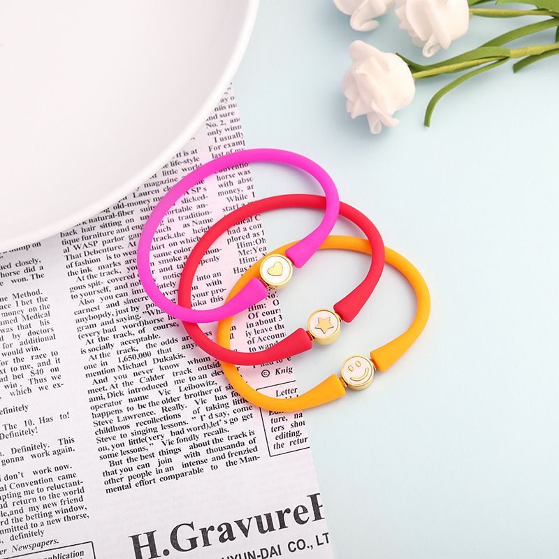 Estilo Simple Cara Sonriente Gel De Sílice Unisexo Pulsera