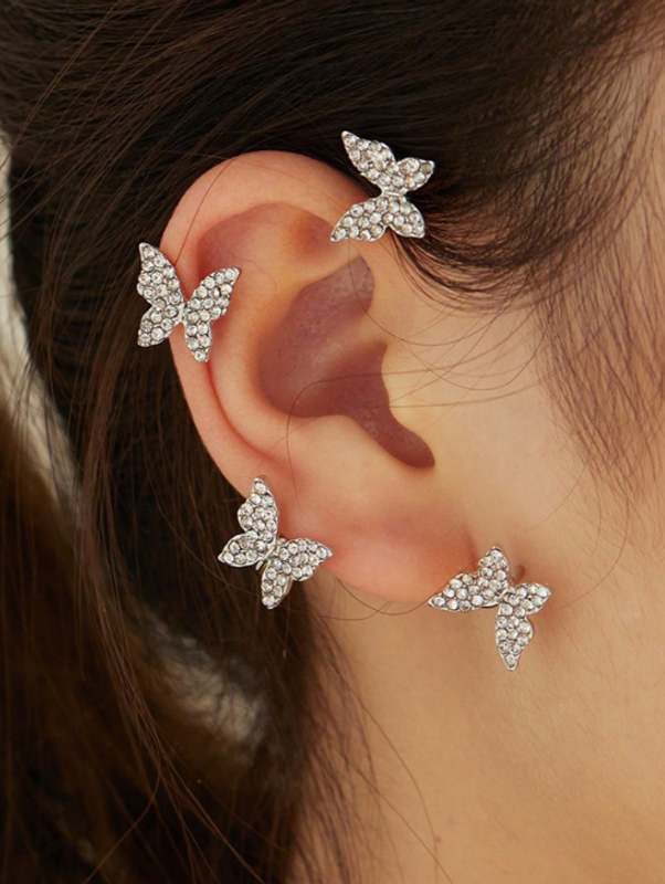 1 Stück Einfacher Stil Schmetterling Inlay Kupfer Zirkon Ohrringe
