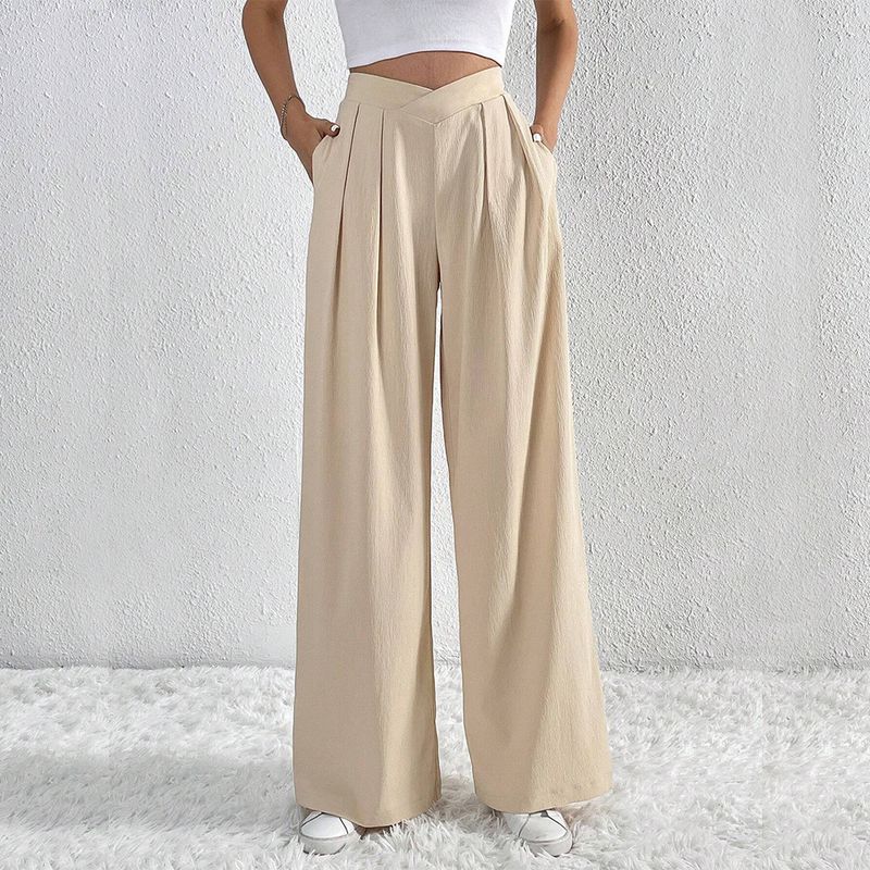 Women's Street Casual Solid Color Full Length Wide Leg Pants