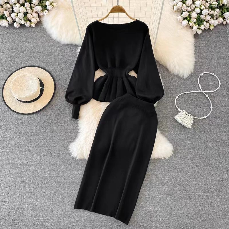 Casual Outdoor Daily Women's Elegant Romantic Solid Color Chiffon Elastic Waist Skirt Sets Skirt Sets