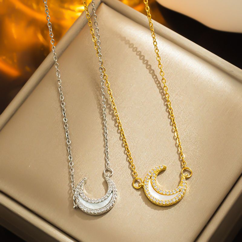 Super Fairy Zircon Moon Collier ~ Ins Spécial-intérêt Conception Super Flash De Haute Qualité Lumière De Luxe Clavicule Chaîne 2023 Nouvelle Mode Femmes