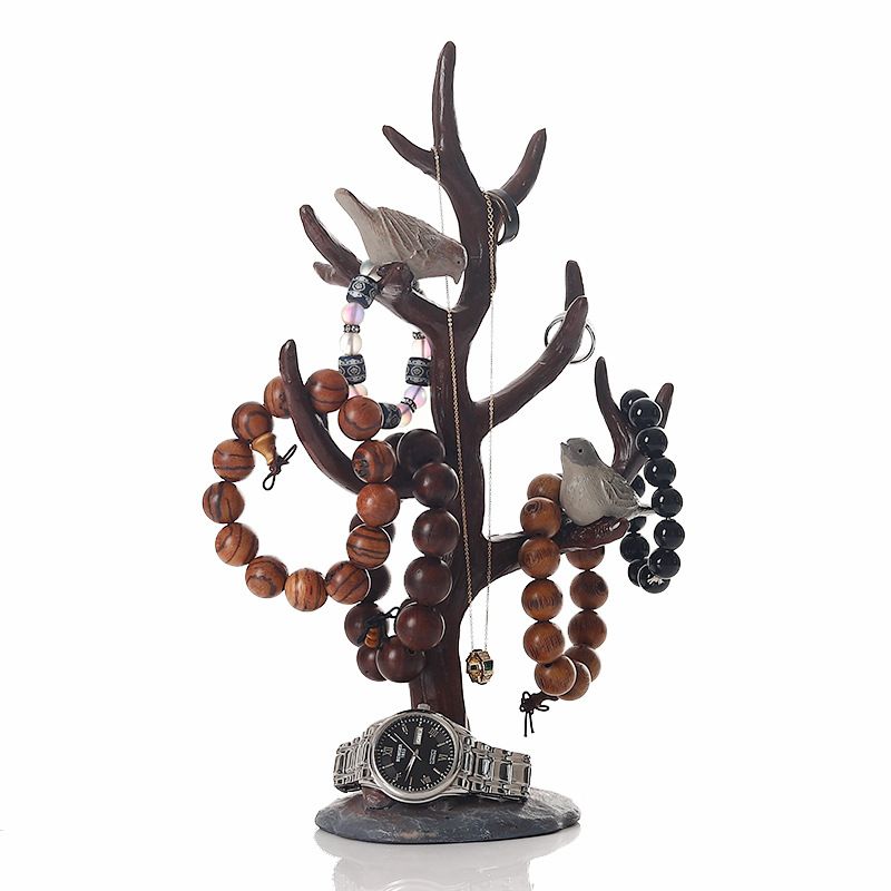Artistic Tree Bird Resin Jewelry Rack