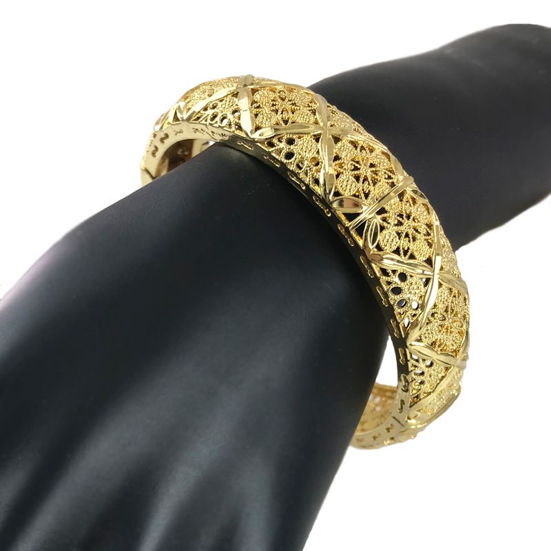 Ethnic Style Solid Color Copper Gold Plated Bangle In Bulk