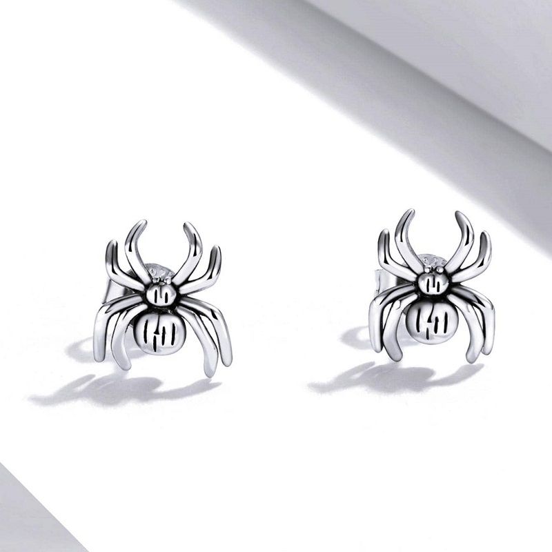1 Pair Cartoon Style Spider Sterling Silver Ear Studs