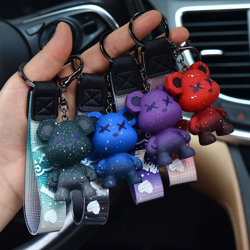 Cute Gradient Color Dragon Bear Resin Unisex Keychain