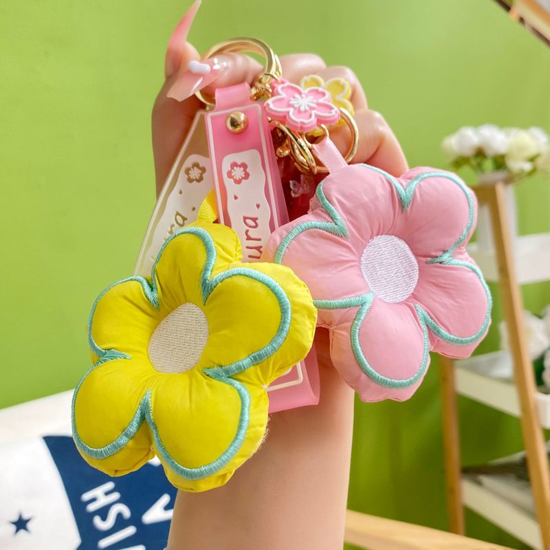 Cute Flower Cotton Women's Bag Pendant Keychain