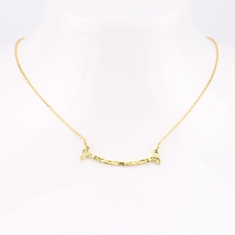 Simple Style Solid Color Sterling Silver 18k Gold Plated Pendant Necklace In Bulk