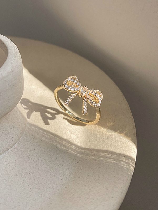 Estilo Simple Mariposa Circón Aleación Venta Al Por Mayor Anillos