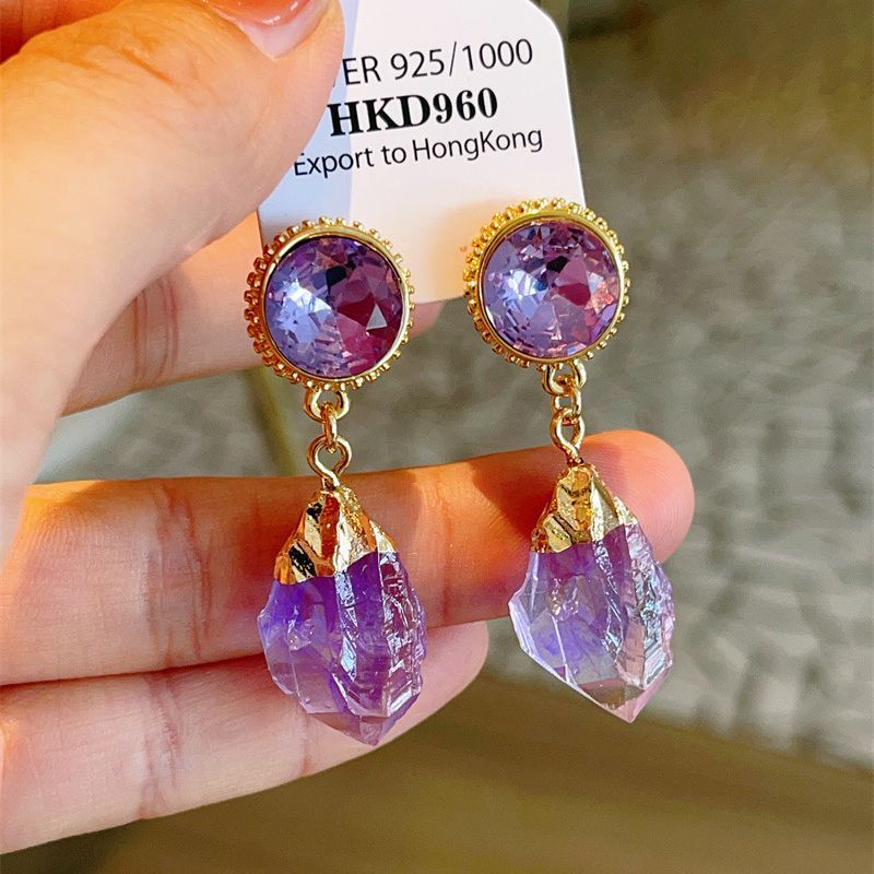 Wholesale Jewelry Elegant Retro Geometric Artificial Crystal Drop Earrings