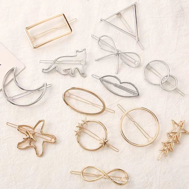 Simple Style Geometric Moon Bow Knot Alloy Plating Hair Clip