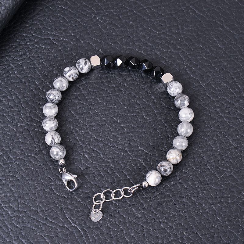 Commute Round Natural Stone Beaded Men's Bracelets