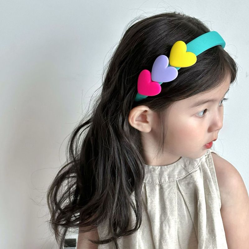New Sweet Contrast Color Love Children Color Sponge Headband Baby Headband Head Buckle