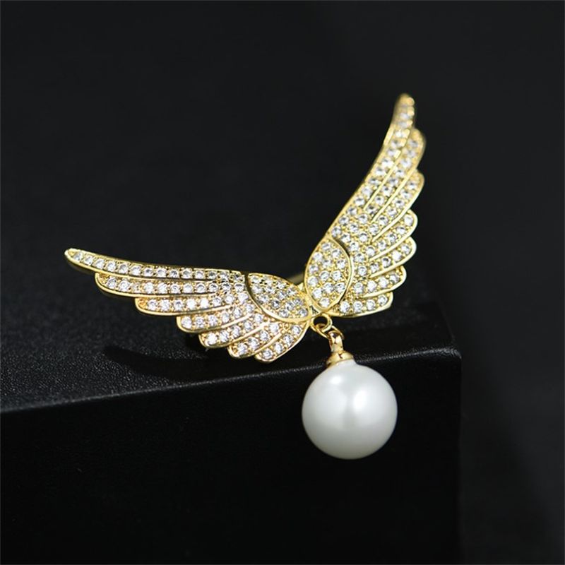 Elegant Wings Alloy Pearl Rhinestones Women's Brooches