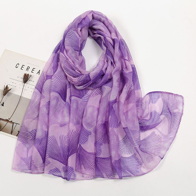 Women's Lady Solid Color Voile Silk Scarf