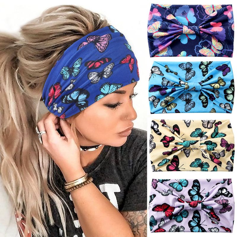 Women's Ethnic Style Butterfly Polyester Printing Bowknot Hair Band