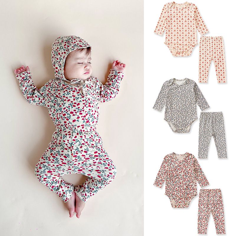 Casual Classic Style Color Block Cotton Baby Rompers