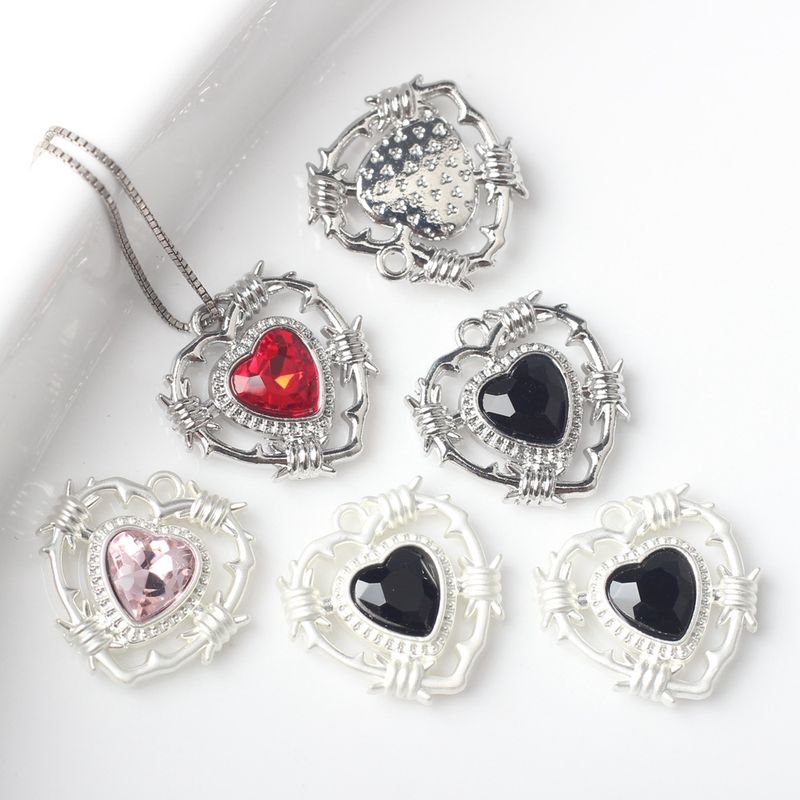10 Pcs/package Ig Style Sweet Heart Shape Alloy Enamel Inlay Jewelry Accessories