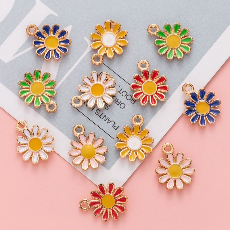 10 Pcs/package Sweet Daisy Alloy Enamel Jewelry Accessories