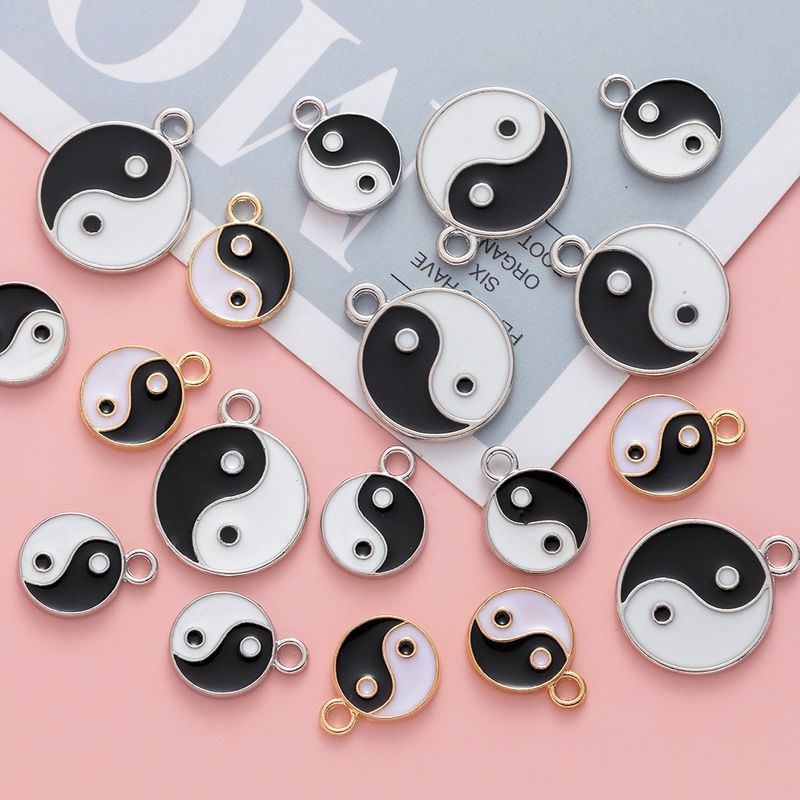 10 Pcs/package Chinoiserie Simple Style Tai Chi Alloy Enamel Jewelry Accessories