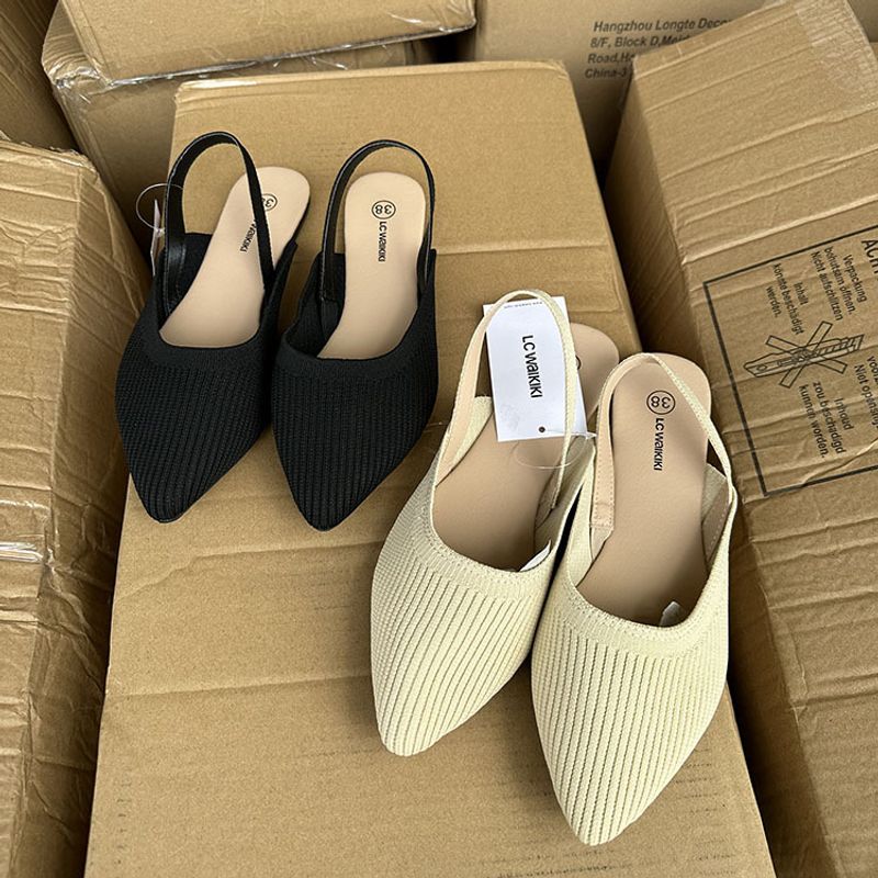 Women's Casual Solid Color Point Toe Roman Sandals