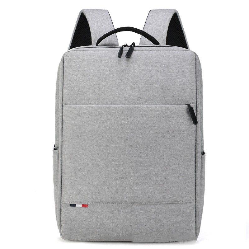 Men's Solid Color Oxford Cloth Zipper Functional Backpack Laptop Backpack