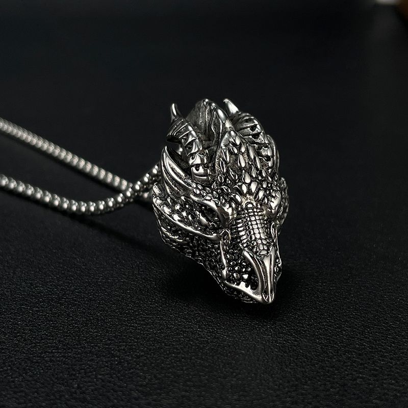 Rétro Dragon Acier Inoxydable Placage Hommes Pendentif