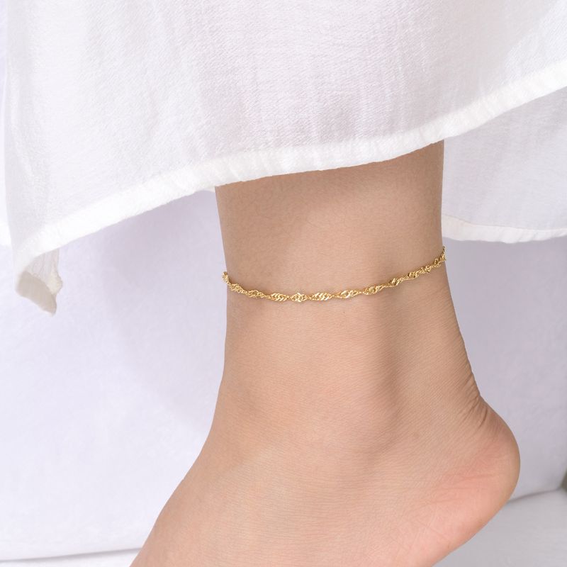 IG Style Vacation Geometric 201 Stainless Steel Plating 18K Gold Plated Women's Anklet