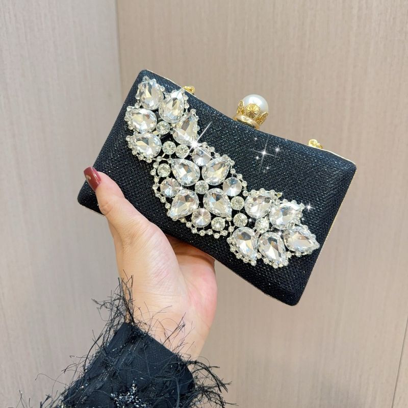 Black Silver Gold Polyester Solid Color Pillow Shape Evening Bags