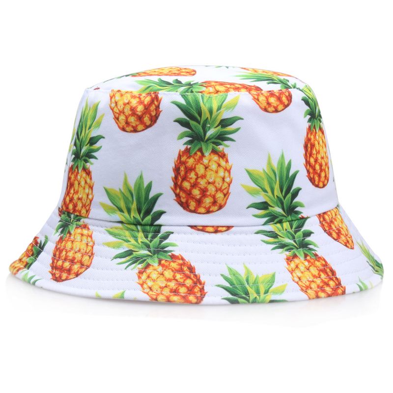 Unisex Basic Pineapple Flat Eaves Bucket Hat