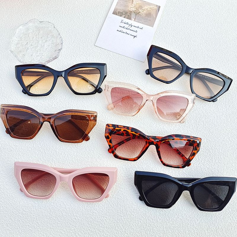Ig Style Simple Style Solid Color Pc Resin Cat Eye Full Frame Women's Sunglasses