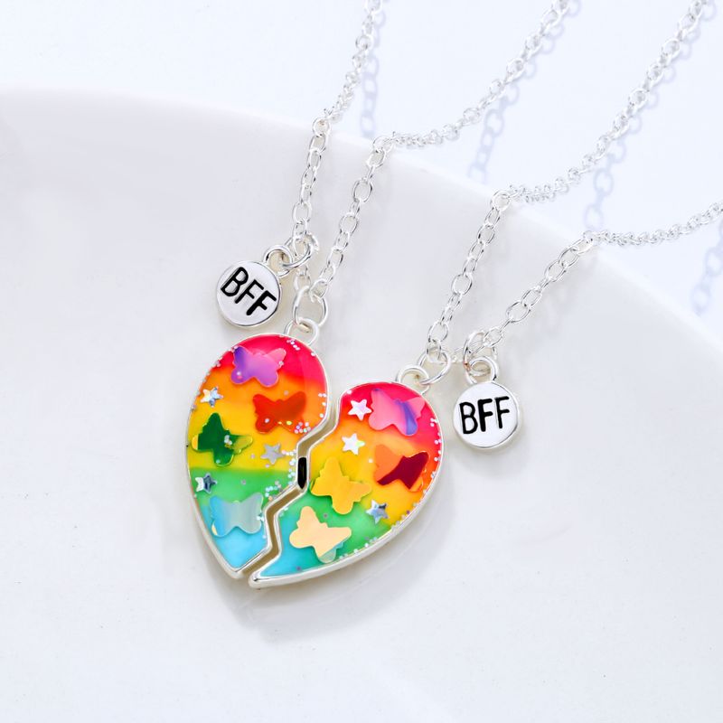 Casual Cute Heart Shape Butterfly Alloy Wholesale Pendant Necklace