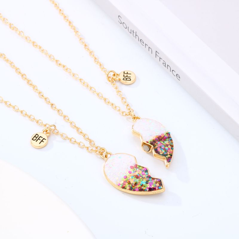 Wholesale Jewelry Casual Cute Heart Shape Alloy Pendant Necklace