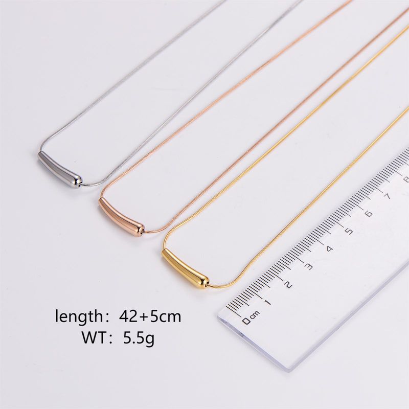 Stainless Steel 18K Gold Plated Rose Gold Plated Simple Style Geometric Pendant Necklace