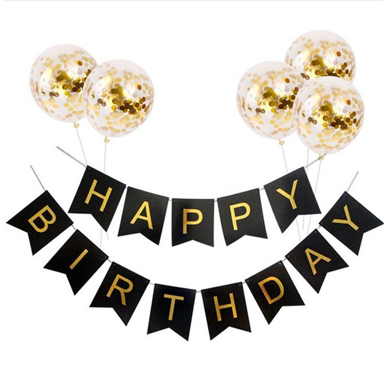 Cartoon Style Letter Paper Daily Party Banner Balloons