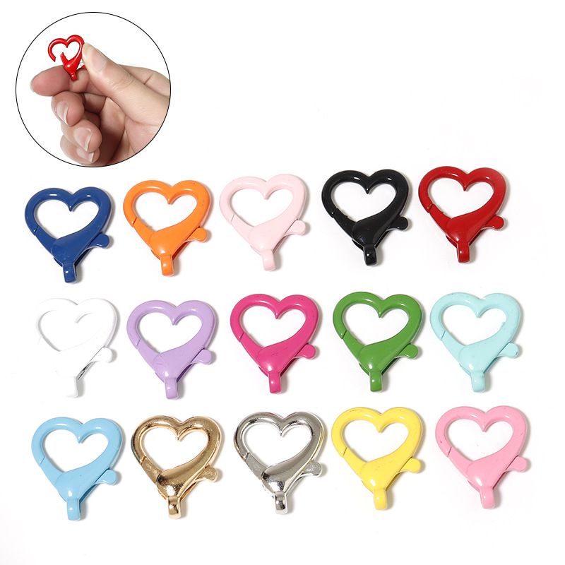 10 PCS/Package Alloy Heart Shape Lobster Clasp Simple Style