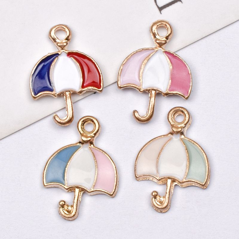 10 Pcs/package Simple Style Umbrella Alloy Enamel Jewelry Accessories