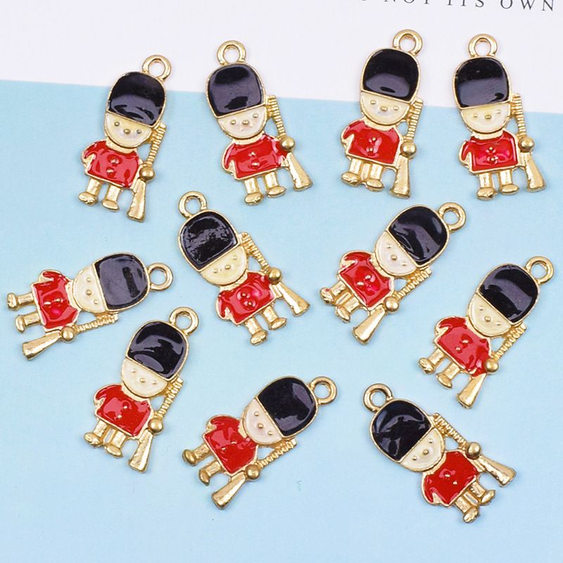 10 Pcs/package Simple Style Soldier Alloy Enamel Jewelry Accessories