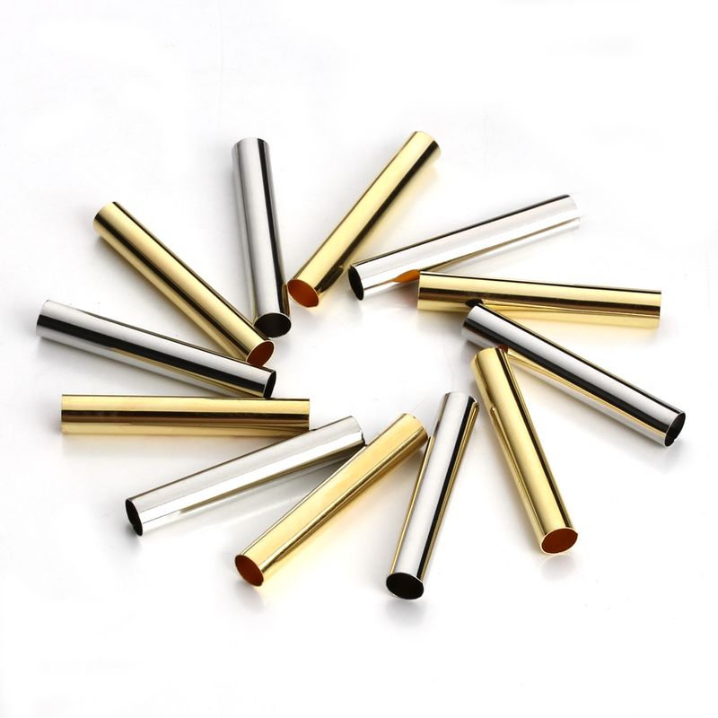 100 Pieces Copper Solid Color Connecting Pipe Simple Style
