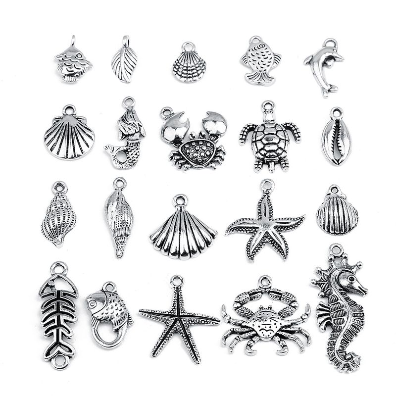 30pcs Beach Simple Style Conch Shell Fish Alloy Plating Pendant Jewelry Accessories