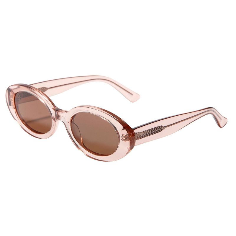 Lässig Einfacher Stil Einfarbig Cr-39 Ovaler Rahmen Vollbild Sonnenbrille Der Frauen