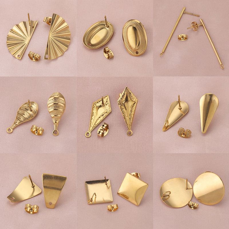 10 PCS/Package Metal Solid Color Ear Stud Accessories IG Style Simple Style