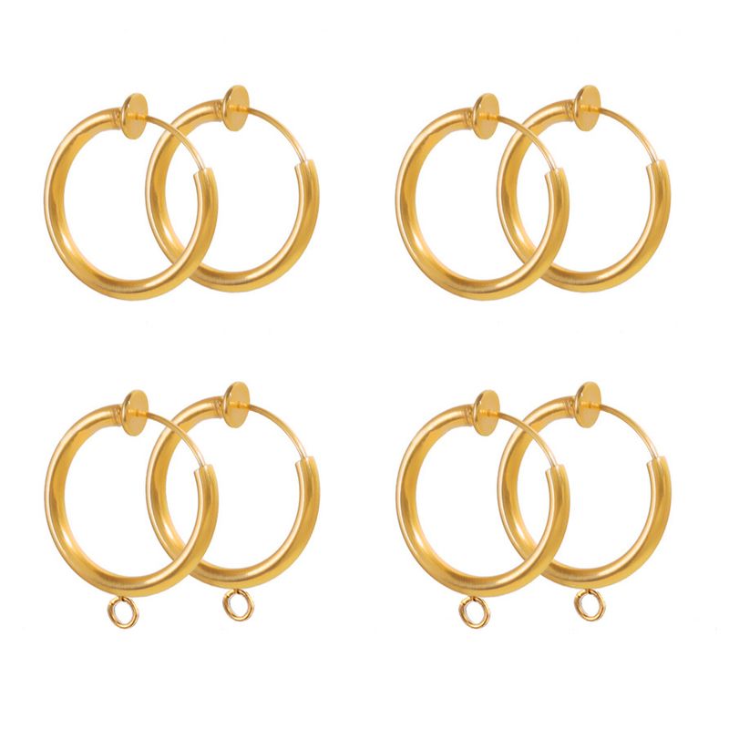 10 Pièces/Paquet Acier Inoxydable Géométrique Clip D'oreille-Accessoires Style Simple