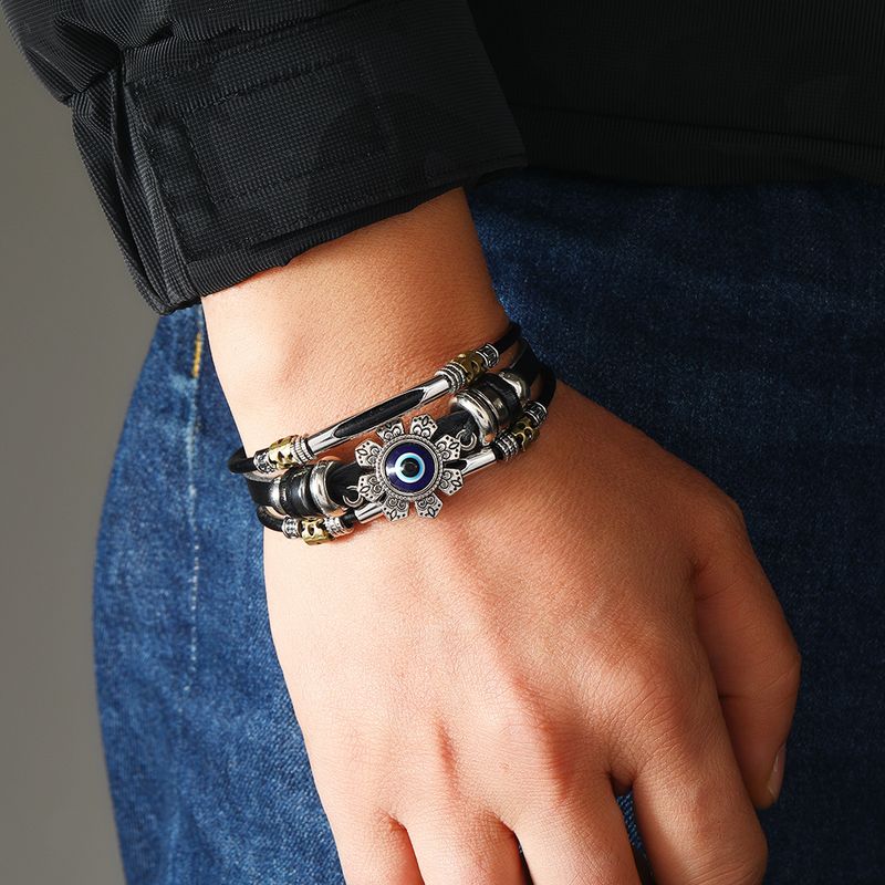 Retro Eye Alloy Leather Unisex Bracelets