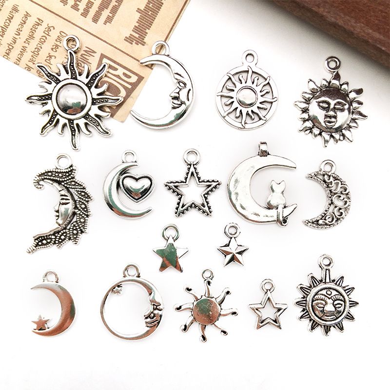 1 Piece Simple Style Sun Star Moon Alloy Plating Pendant Jewelry Accessories