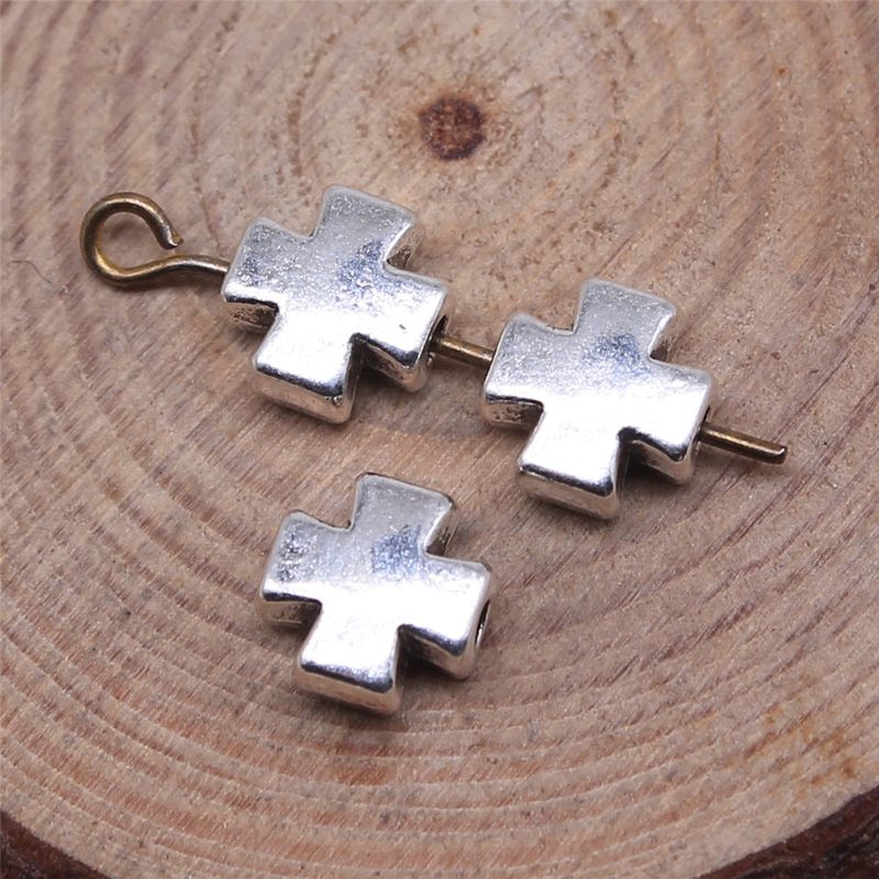 1 Piece Simple Style Cross Alloy Plating Beads Jewelry Accessories
