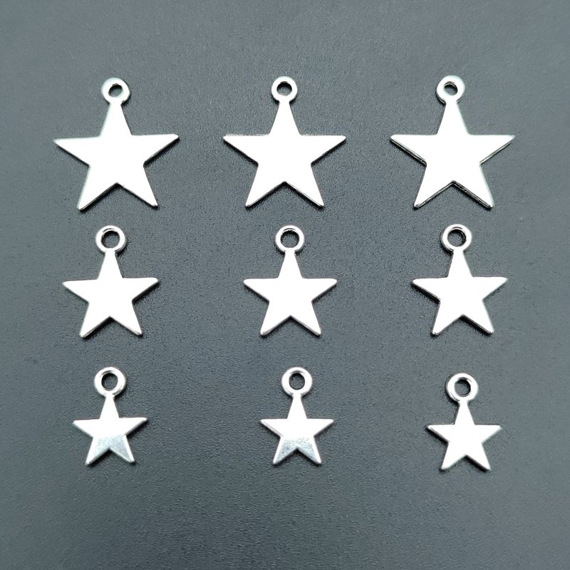 100 Pcs/package Simple Style Pentagram Zinc Alloy Plating Pendant Jewelry Accessories