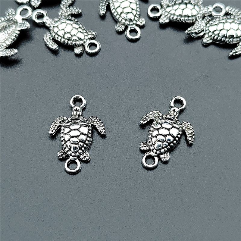 100 Pcs/package Cute Tortoise Zinc Alloy Plating Pendant Jewelry Accessories