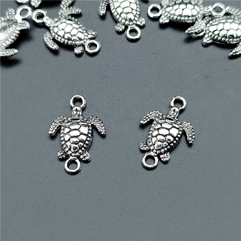 100 Pièces/paquet Mignon Tortue Alliage De Zinc Placage Pendentif Bijoux Accessoires