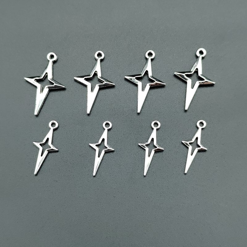 100 Pcs/package Simple Style Star Alloy Plating Pendant Jewelry Accessories